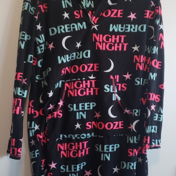SECRET TREASURES SLEEP SHIRT Hoodie GOOD NIGHT, Sleep In, Dream, S/M CH/M (6-10 - Picture 7 of 12
